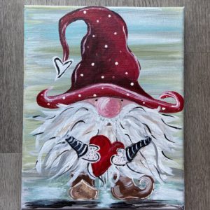 Gnome painting Christmas or Valentines Decor