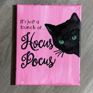 Black Cat HOCUS POCUS Canvas Painting